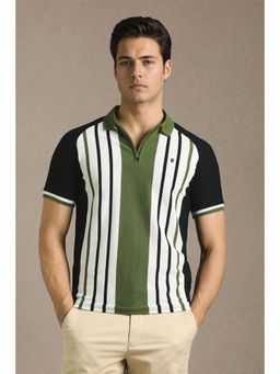 Louis Philippe - Multi-Color Cotton Blend Half Sleeves Polo T-Shirt