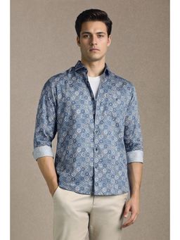 Louis Philippe - Blue Cotton Full Sleeves Shirt