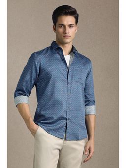 Louis Philippe - Blue Cotton Full Sleeves Shirt