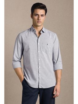 Louis Philippe - Grey Cotton Full Sleeves Shirt