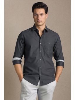 Louis Philippe - Grey Cotton Full Sleeves Shirt