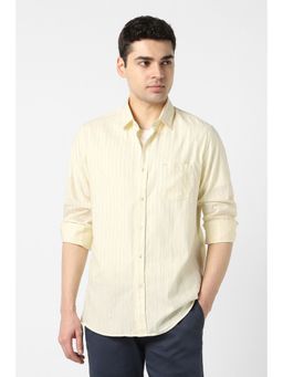 Peter England - Yellow Cotton Full Sleeves Shirt