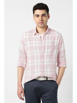 Peter England - Pink Cotton Full Sleeves Shirt