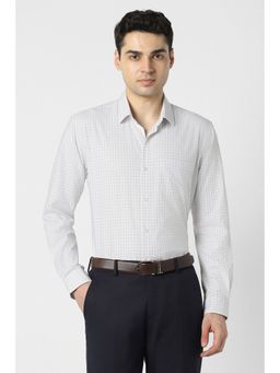 Peter England - Off White Cotton Blend Full Sleeves Shirt