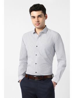 Peter England - White Cotton Blend Full Sleeves Shirt