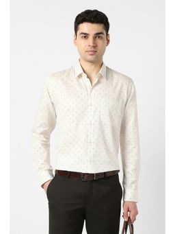Peter England - Cream Cotton Full Sleeves Shirt