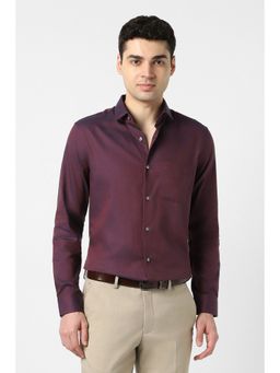 Peter England - Purple Cotton Full Sleeves Shirt