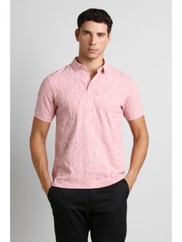 Simon Carter - Pink Cotton Blend Half Sleeves Polo T-Shirt