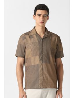 Van Heusen - Brown Cotton Half Sleeves Shirt