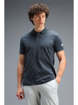 Van Heusen - Navy Blue Cotton Blend Half Sleeves Polo T-Shirt