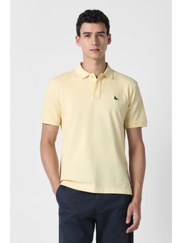 Van Heusen - Yellow Cotton Half Sleeves Polo T-Shirt