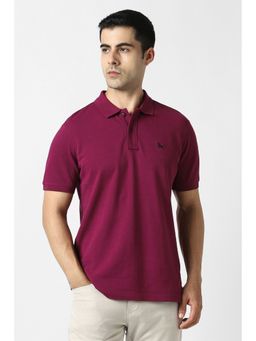 Van Heusen - Pink Cotton Half Sleeves Polo T-Shirt
