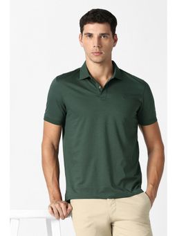 Van Heusen - Green Cotton Blend Half Sleeves Polo T-Shirt