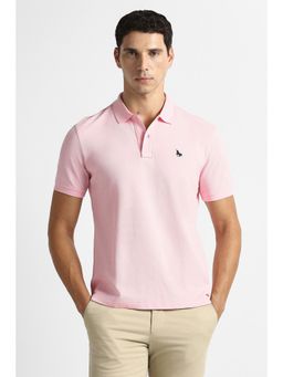Van Heusen - Pink Cotton Half Sleeves Polo T-Shirt