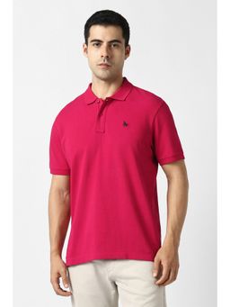Van Heusen - Pink Cotton Half Sleeves Polo T-Shirt