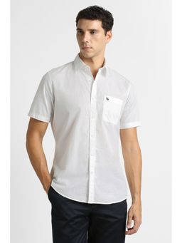 Van Heusen - White Cotton Half Sleeves Shirt