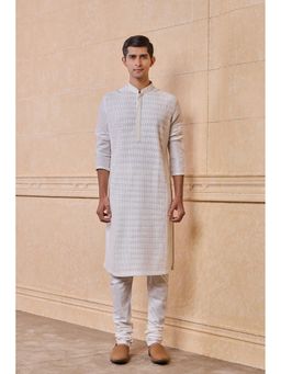 TASVA - White Plain Kurta Churidar