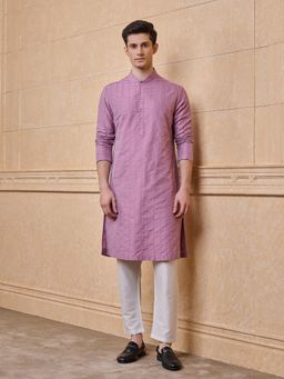 TASVA - Pink Embroidered Kurta and Pyjama