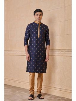TASVA - Navy Blue Embroidered Kurta Churidar