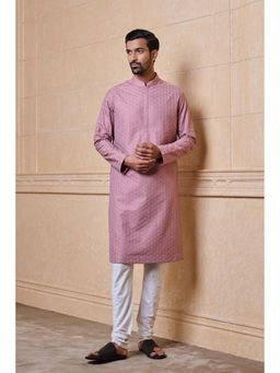 TASVA - Peach Embroidered Kurta Churidar