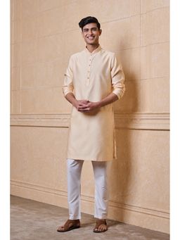 TASVA - Beige Self Design Kurta and Pyjama