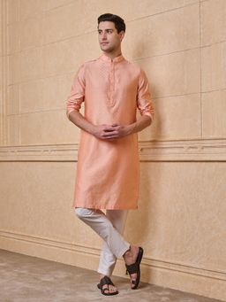 TASVA - Peach Printed Kurta and Pyjama