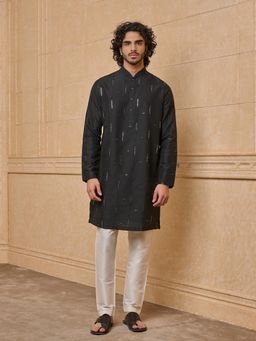 TASVA - Black Mirror Work Kurta and Pyjama
