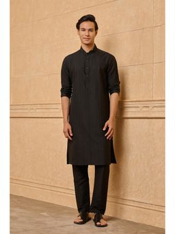 TASVA - Black Embroidered Kurta and Pyjama