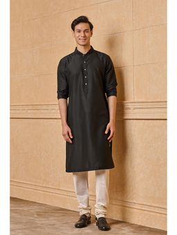 TASVA - Black Plain Kurta