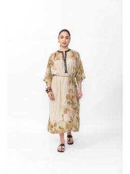 Contemponari - Printed Midi Dress With Belt