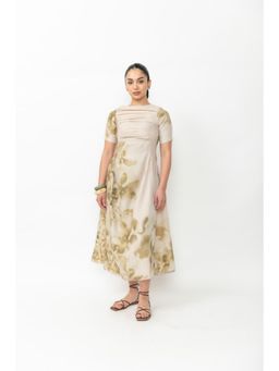 Contemponari - Printed Midi Fit And Flare Dress