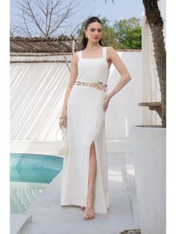 All Eyes On You - Ivory Cut-Out Maxi Dress