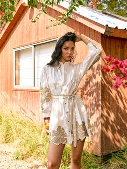 Style Island - Willow Applique Shirt Dress with Belt