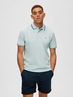 Selected - Blue Organic Cotton Polo T-shirt