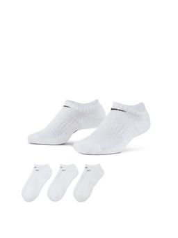 Nike - Unisex Everyday Cushioned Training No-Show Socks Comfort & Support White (Pack of 3)
