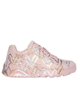 SKECHERS - Uno Lite - Metallic Love Lace Up Sneakers
