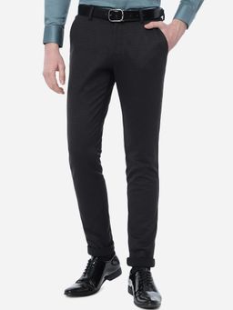 JB Studio - Men Black Solid Slim Fit Formal Trouser