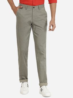 JadeBlue - Men Grey Solid Uno Fit Casual Trouser