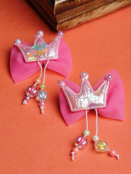 Stol'N - Dark Pink Crown with Net Details (Pack of 2) (3-12 Years)