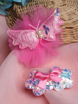 Stol'N - Dark Pink Butterfly and Bow Clips (Pack of 2) (3-12 Years)