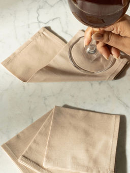 Maspar - 100% Cotton Soft & Absorbent Cocktail Napkins (Pack Of 8)
