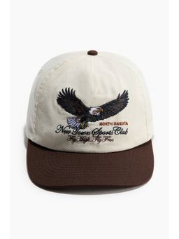 H&M - Men White Embroidered-Motif Cap