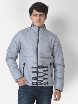 CRIMSOUNE CLUB - Boys Light Grey Padded Typographic Jacket