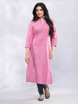 BohoJazz - Pink Hand Block Kurta