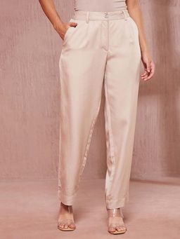 Fabindia - Beige Lyocell Full Length Formal Pant