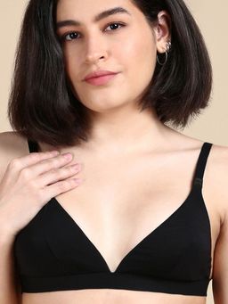 Tailor and Circus - Womens Adjustable Triangle Tencel Modal Micro Bra - Black