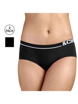 Tailor and Circus - Womens Tencel Modal Micro Hipster Briefs - Black (Pack of 2)