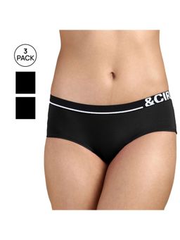 Tailor and Circus - Womens Tencel Modal Micro Hipster Briefs - Black (Pack of 3)