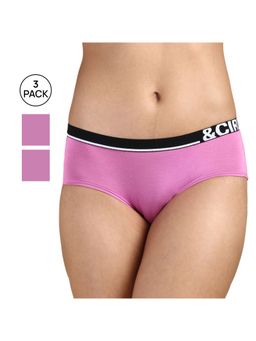Tailor and Circus - Womens Tencel Modal Micro Hipster Briefs - Purple (Pack of 3)