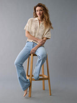 American Eagle - Beige Self Design Regular Fit Shirt